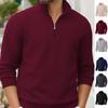 Autumn Winter Men's Solid Colour Half-zipper Casual Sweater Coat Jacket Top Moisture Wicking Comfortable Fit Skin-friendly Breathable Tops