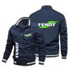 Jaqueta Masculina com Gola Alta e Zíper com Logo de Carro - Estilo Baseball Esportivo Casual para Primavera e Outono