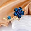 New Mysterious Blue Crystal Brooch Women'S Accessories Corsage Korean Simple Luxury Atmosphere High-End Suit Big Coat Buckle