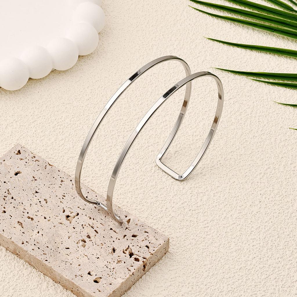 Vintage Minimalist Upper Opening Arm Bracelet for Women Fashion Geometric Gold Color Circular Bangles Boho Jewelry Party Gifts