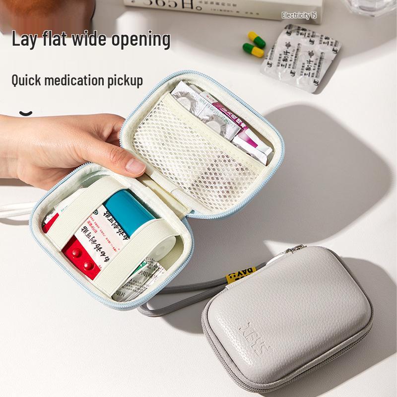 Compact Travel Medicine Organizer Bag - First Aid & Medical Storage for Students, Outings, Business Trips