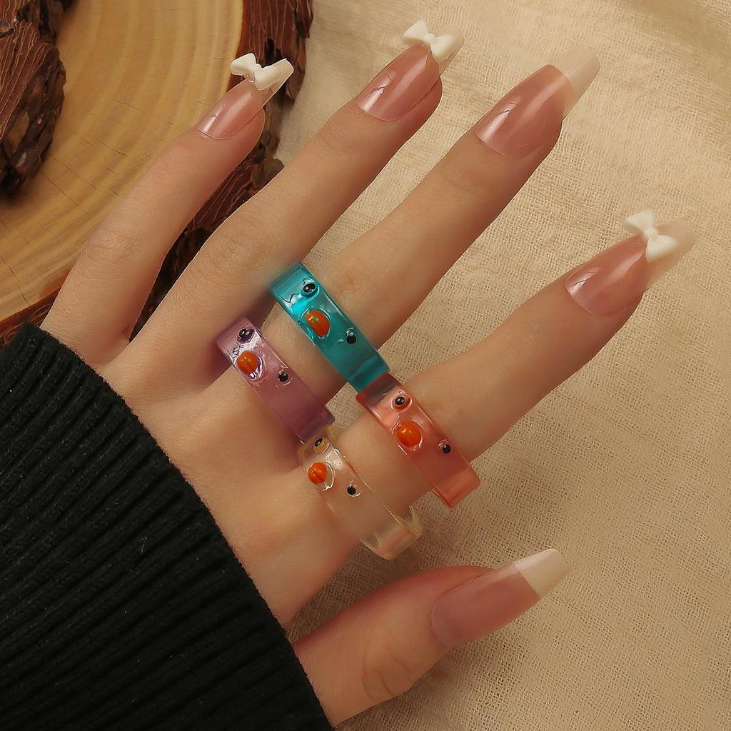 Versatile Candy Color Index Finger Ring: Fresh, Sweet, and Simple Women's Jewelry