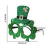 Plastic Stylish Green Glasses With Shamrock And Hat For St Patricks Festivities Day