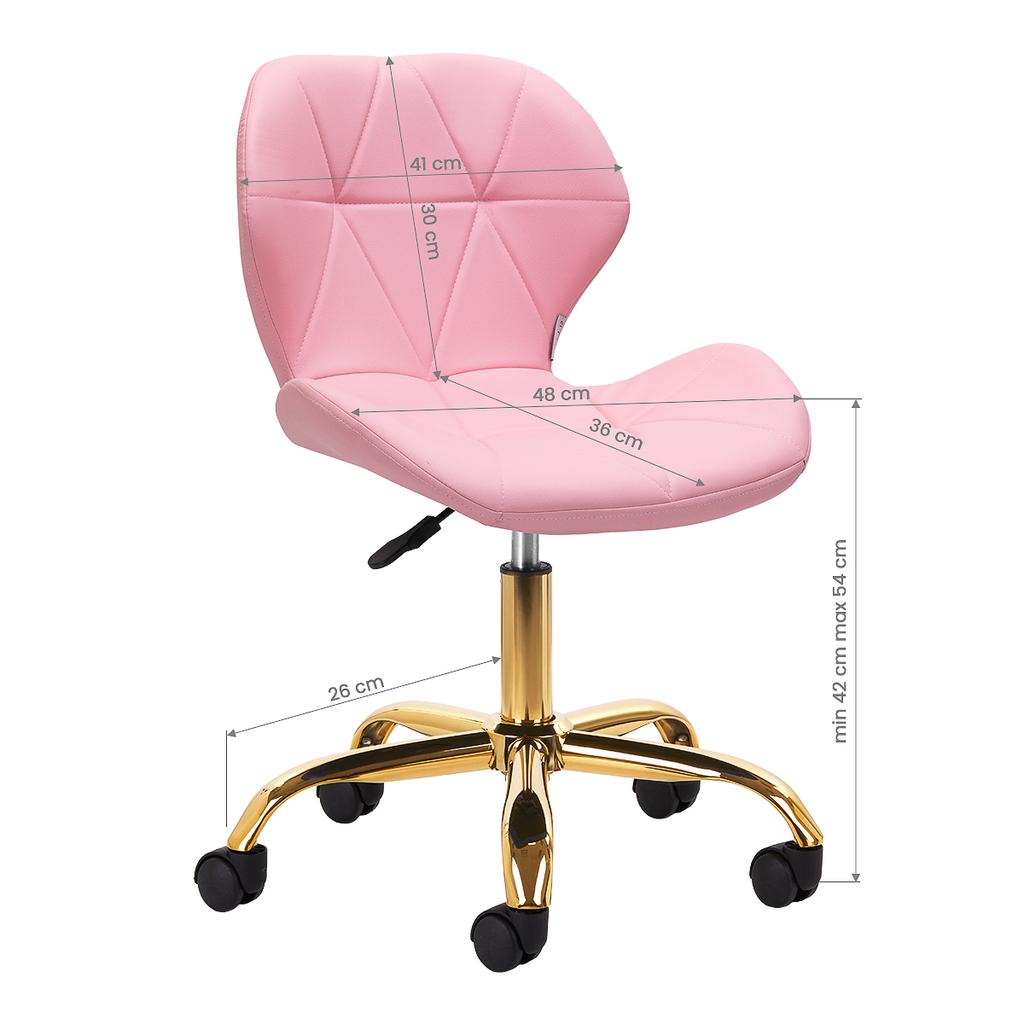 Cosmetic Stool Qs-06G Gold Pink
