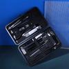13/24pcs Anti-slip Design Stainless Steel Nail Clipper Set with PU Case Black Nail Trimming Set Sharp Manicure Set Adults