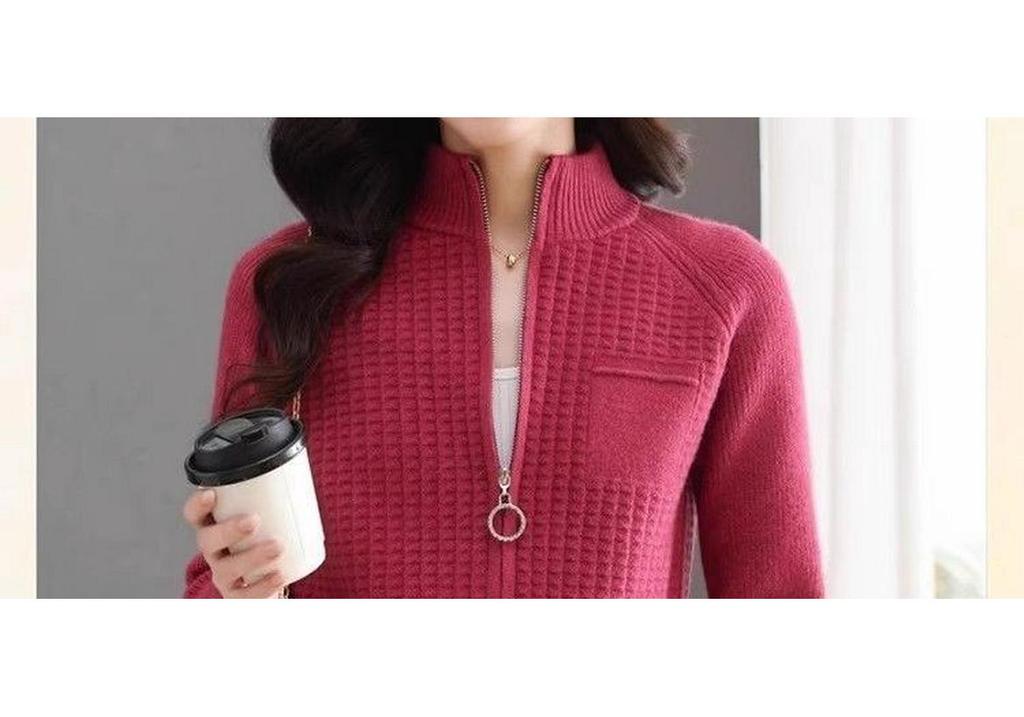 Women's Petite Short Stand Collar Knit Cardigan, Loose Fit for Spring/Autumn 2026.