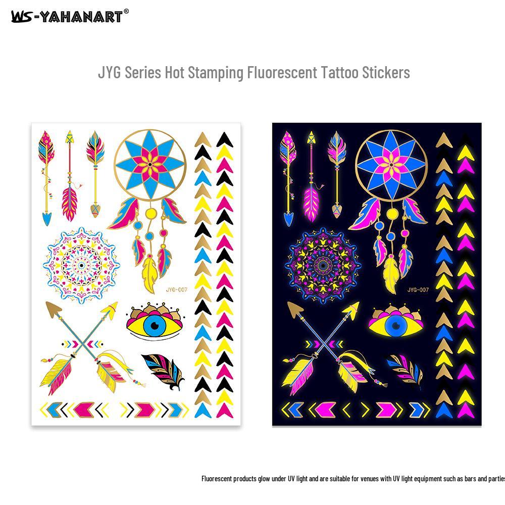 Creative Fluorescent Waterproof Full Arm and Face Tattoo Sticker