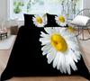 3D Printing Household Bedding Set Chrysanthemum Printing Pillowcase and Quilt Cover 2/3 Pieces of Plant Microfiber Comfortable Household Bedding