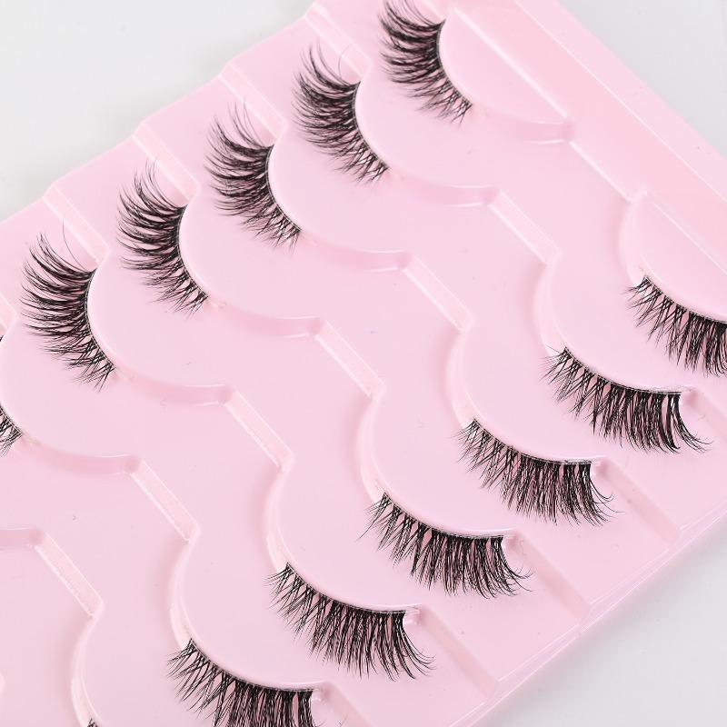 New Middle East cross-border cat eye false eyelashes, eye tail elongated transparent stem eyelashes 10 pairs flat factory
