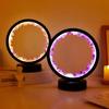 Led Crystal Lamp Room Decoration Natural Gemstone Amethyst Healing Stone Home Decoration Round Lamp