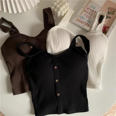 Women's Chic Autumn Tank Top with Chest Pads - Stylish and Comfortable Base Layer for 2024