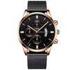 Blue Men'S Mesh Strap Watch Men'S Quartz Calendar Watch Fashion Business Watch