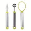 1Set/3pcs Stainless Steel Fruit Ball Digger Kitchen Tools Fruit Carving Knife Meat Digger, Household Fruit Tools Ball Digger