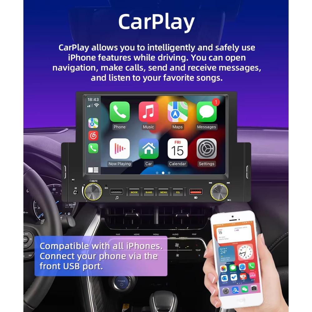 6.2Inch Universal MP5 Multimedia Stereo System For Car BT FM Carplay Car Stereo Touch Screen Support Reversing Camera