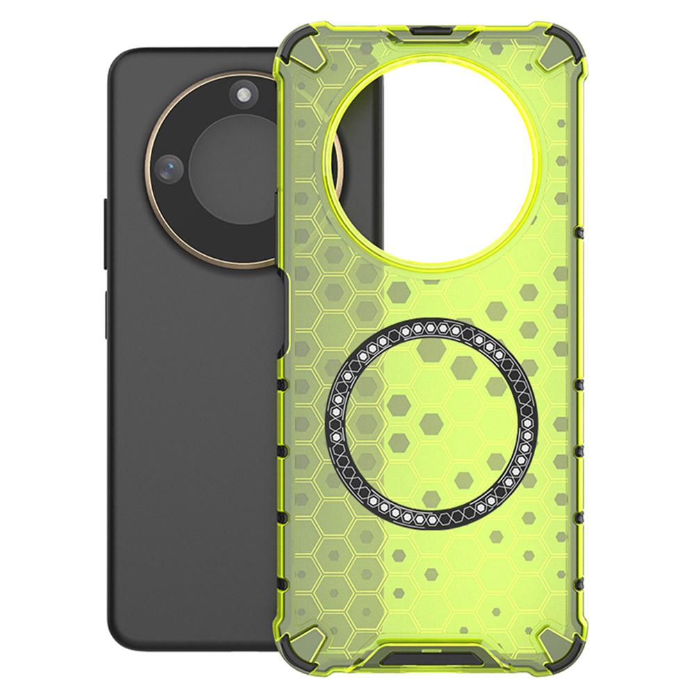 For Honor X60 5G Case Compatible with MagSafe Honeycomb Design TPU+PC Phone Cover