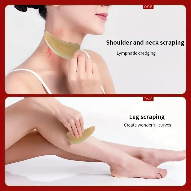 Imitation Cow Horn Gua Sha Massage Board Facial Gua Sha Tools Neck Massager for Face Lifting Wrinkle Remove Beauty Health