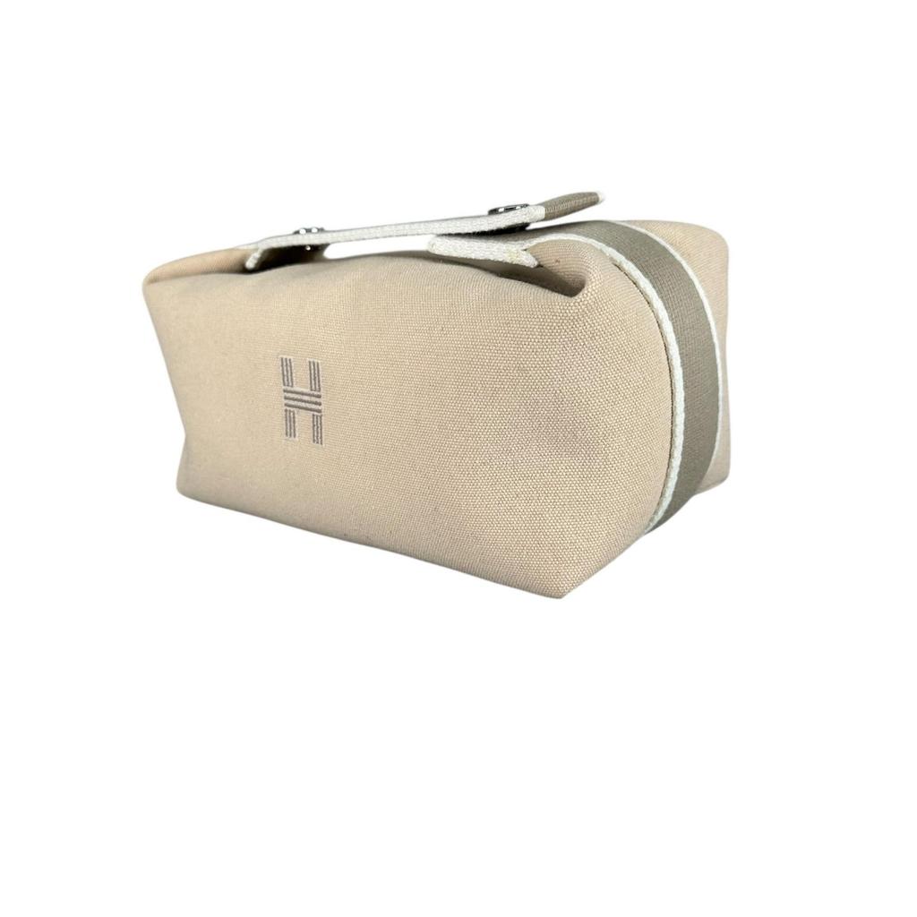 HERMES Brid a Black PM Pouch beige Women Handbag used