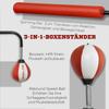 Boxing Stand, Two Speed Balls, Rotating Boxing Bar, Kick Pads, Height-Adjustable, Steel, 107 x 36 x 140-205cm