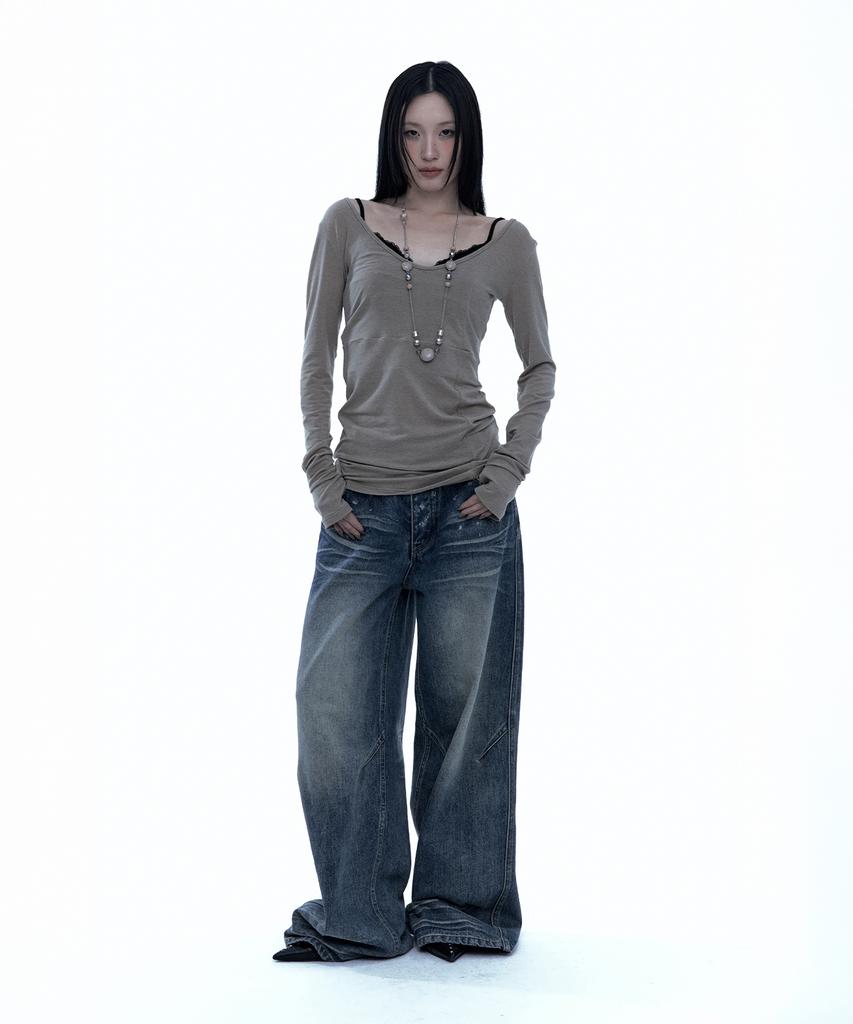 ROUGHNECK Crossline Slim Top Khaki Brown