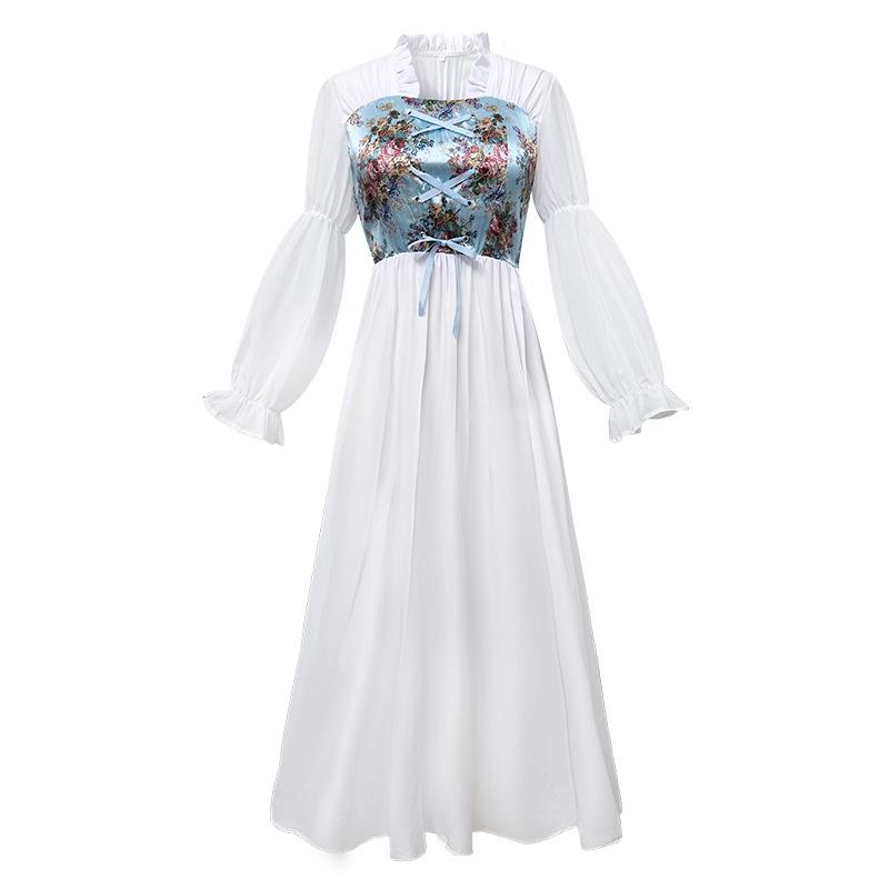 

Halloween Performance Drama Stage Costume - Spring Renaissance-Inspired French Pastoral Dress XXL