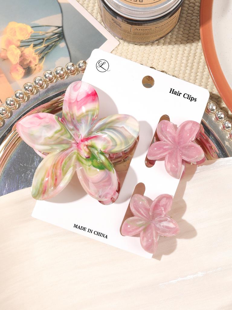 4 Stück Niedliche Blume Bananen Haarspangen für Dickes Haar, Starker Halt Rutschfest, Hawaiianisch, Haarschmuck für Frauen Mädchen Urlaubsgeschenk