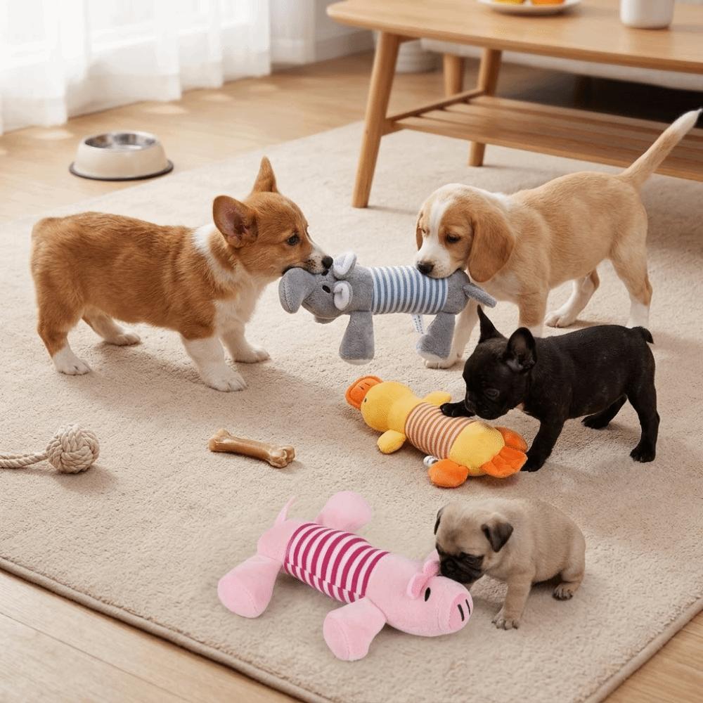 Built-in Squeaker Dog Squeaky Toy Striped Pattern Duck Plush Toy Pet Plush Toy Pet Companion Toy жёлтый