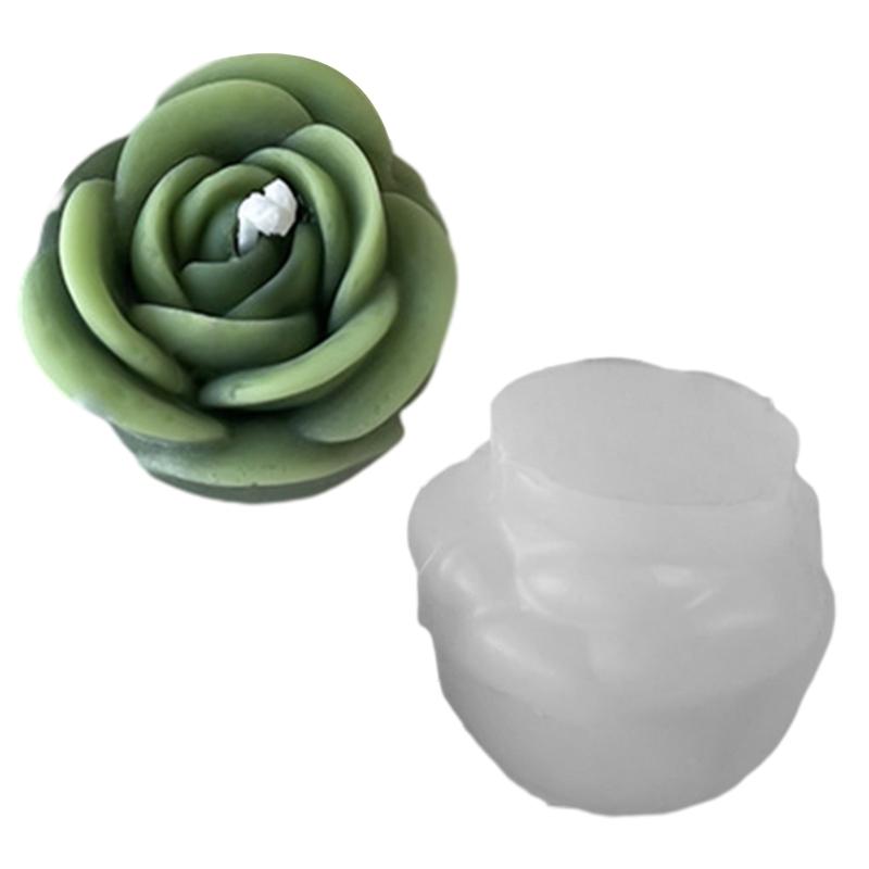 3D Flower Candle Silicone Mold DIY Chocolate Cake Baking Tool Decor Plaster Mold