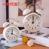 Metal Silent Non-Ticking Bedside Alarm Clock Vintage Twin Bell Desk Clock with Backlight for Heavy Sleepers, Kids