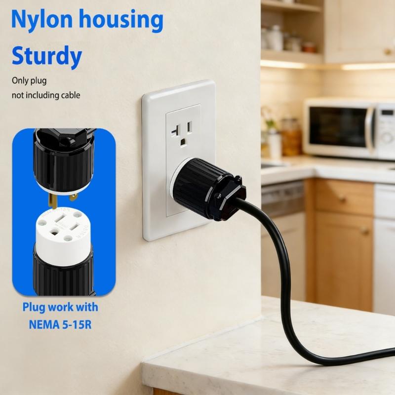 15A NEMA5 15P Male Connector 125V 15A Industrial Grounding and Not Assembly Male Plug