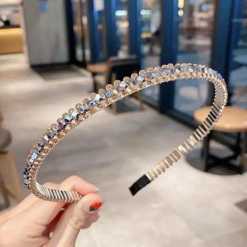 

Корейский хрустальный безель головной убор женская повязка на голову для девочек винтажные резинки для волос широкая повязка обруч для свадебной вечеринки аксессуары для волос