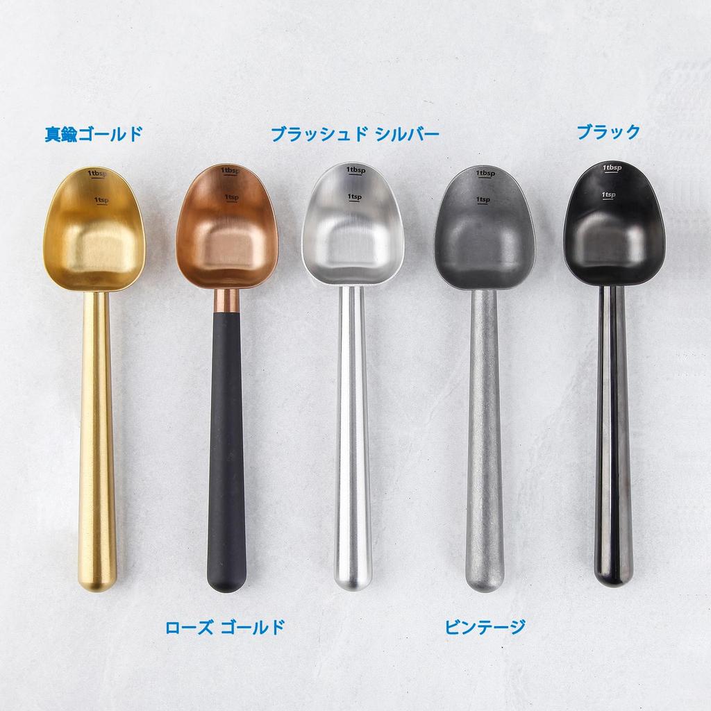 Easyworkz Stainless Steel Long Handle Coffee Scoop 7g Measuring Spoon [Rose Gold & Black]