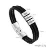 Personalized Names Men Leather Bracelet Father's Day Gift Customized Gift for Husband Father