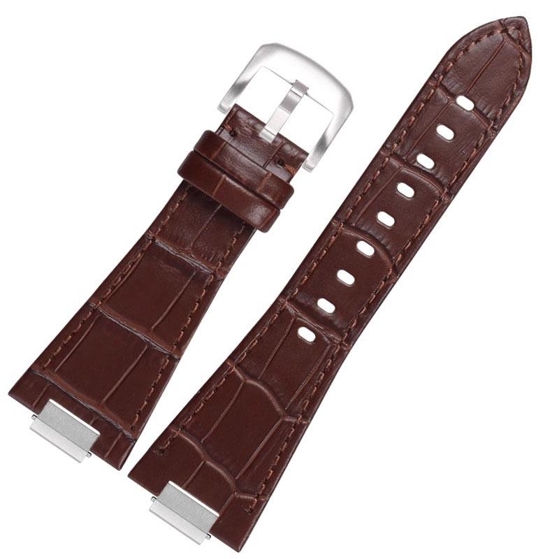 Convex End cowhide Watchband for Tissot 1853 PRX series Strap Belt T137.407 T137.410 Bracelet Wrist Strap Watch Chain 26x12mm