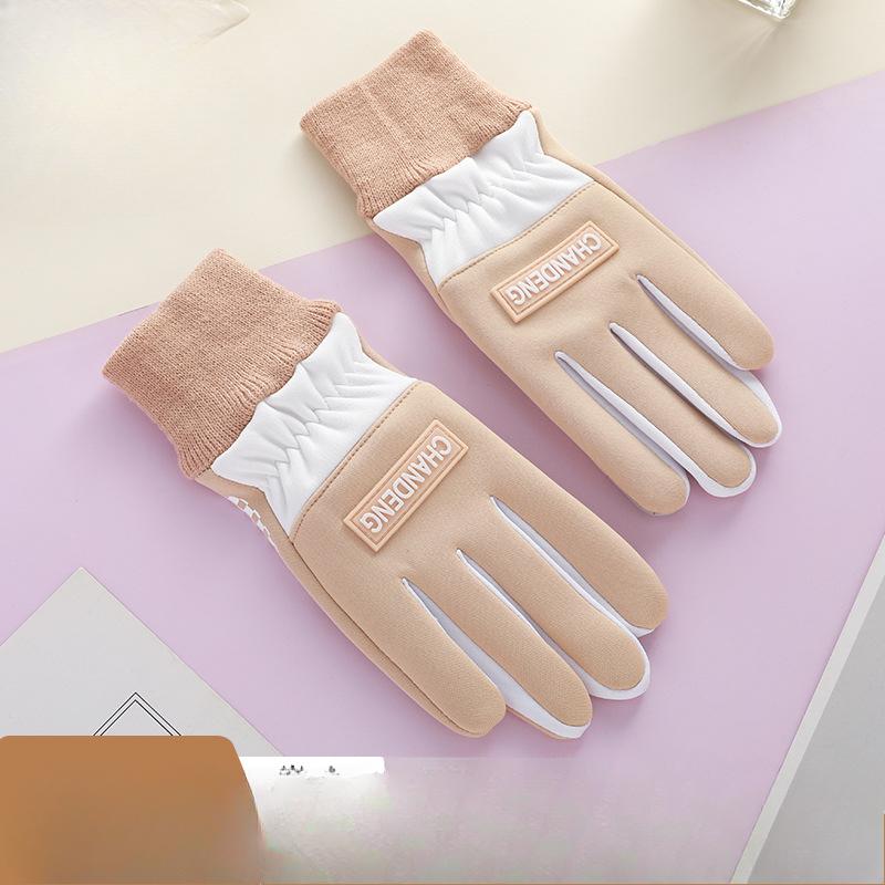 Fleece Gloves for Women In Autumn and Winter Warm Riding and Cold Driving Cute Touch Screen Waterproof Winter Outdoor Warm Gloves