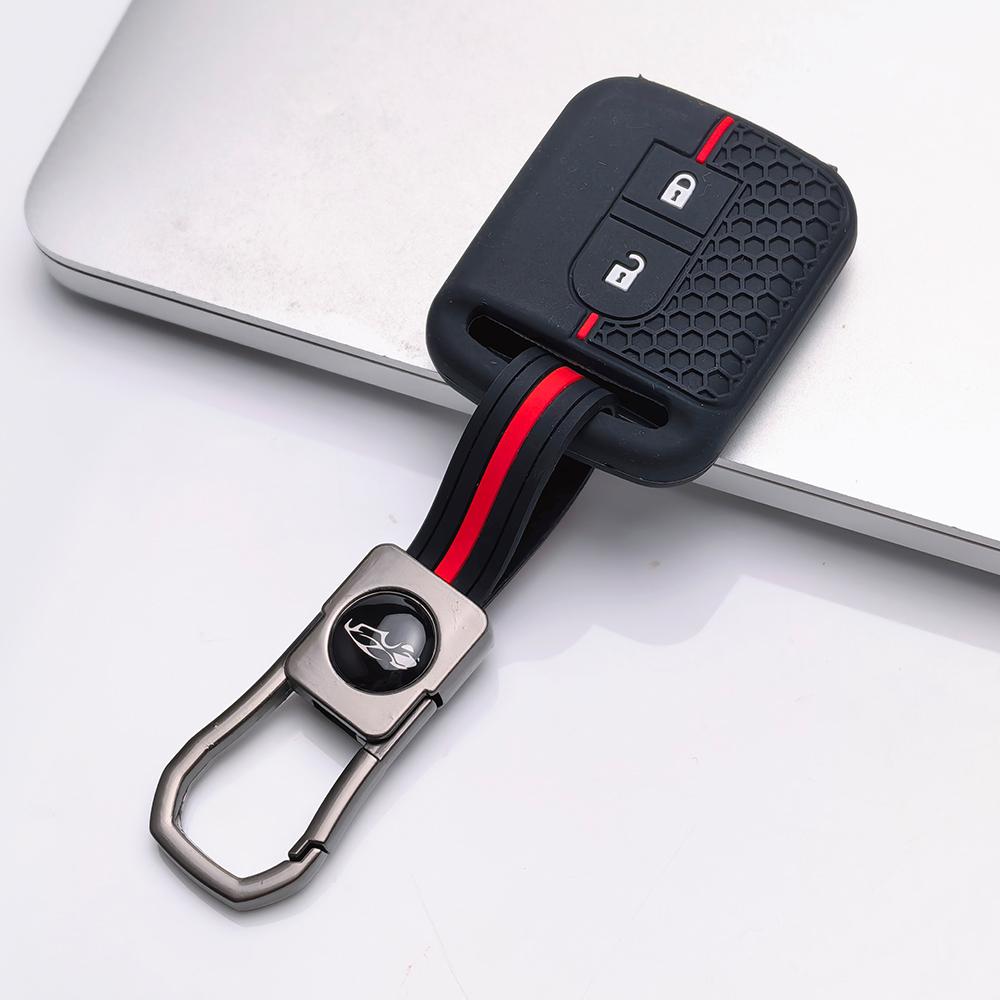 Key Fob Cover for Nissan Qashqai Micra Tiida Sunny Livina Sylphy with Keychain Anti-Scratch Surface Shockproof Structure Soft Grip Texture