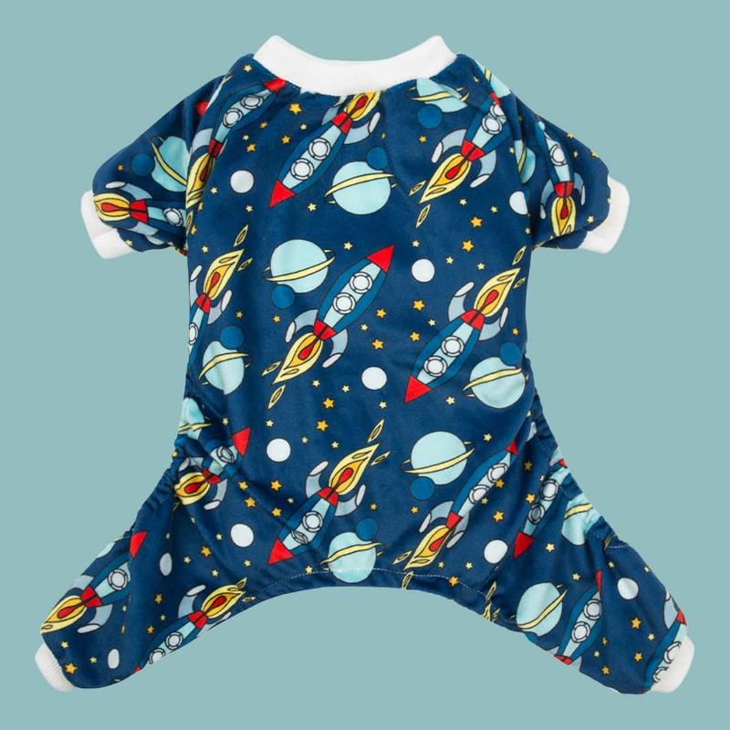 1pc Rocket Dog Pajamas, Cute Cat Costume, Medium Pet Sleepwear , Christmas, Christmas Decor
