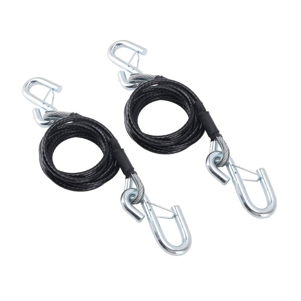 1 Pair Trailer Safety Cable 7 Feet BX88196 7500 Lbs Load Capacity Trailer Coiled Safety Chains