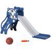 3 In 1 Baby Slide for Indoor Use with Climber, Basketball Hoop, Basketball, for Ages 18-36 Months - Blue