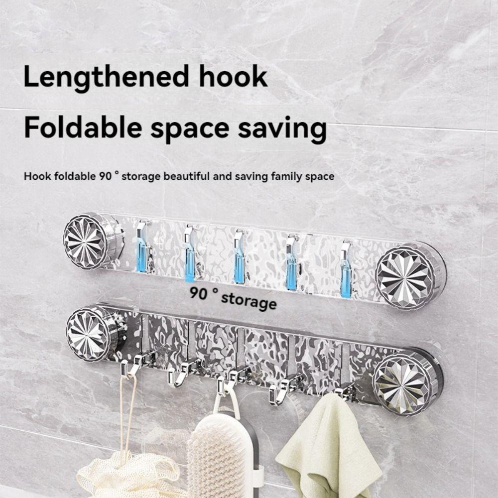 Hidden Design Rotating Suction Cup Hooks Transparent Sundries Storage Hook For Home
