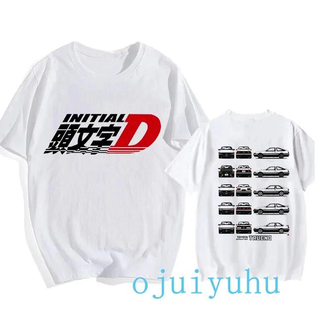 AE86 Funny Harajuku Manga T Shirt Japanese Anime Cartoon Gothic Summer Tops Initial D EU Size T-Shirt Men Graphic Tee Shirt Male
