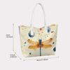Watercolor Dragonfly Printed Casual Shoulder Tote Bag Fashion Aesthetic Large Capacity Daily Handbag