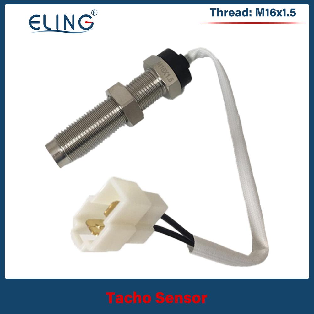 ELING Waterproof Car Truck Boat Universal 52mm Digital Tachometer 0-9990 RPM Tacho Gauge with Hourmeter Red Backlight 12V 24V M16x1.5