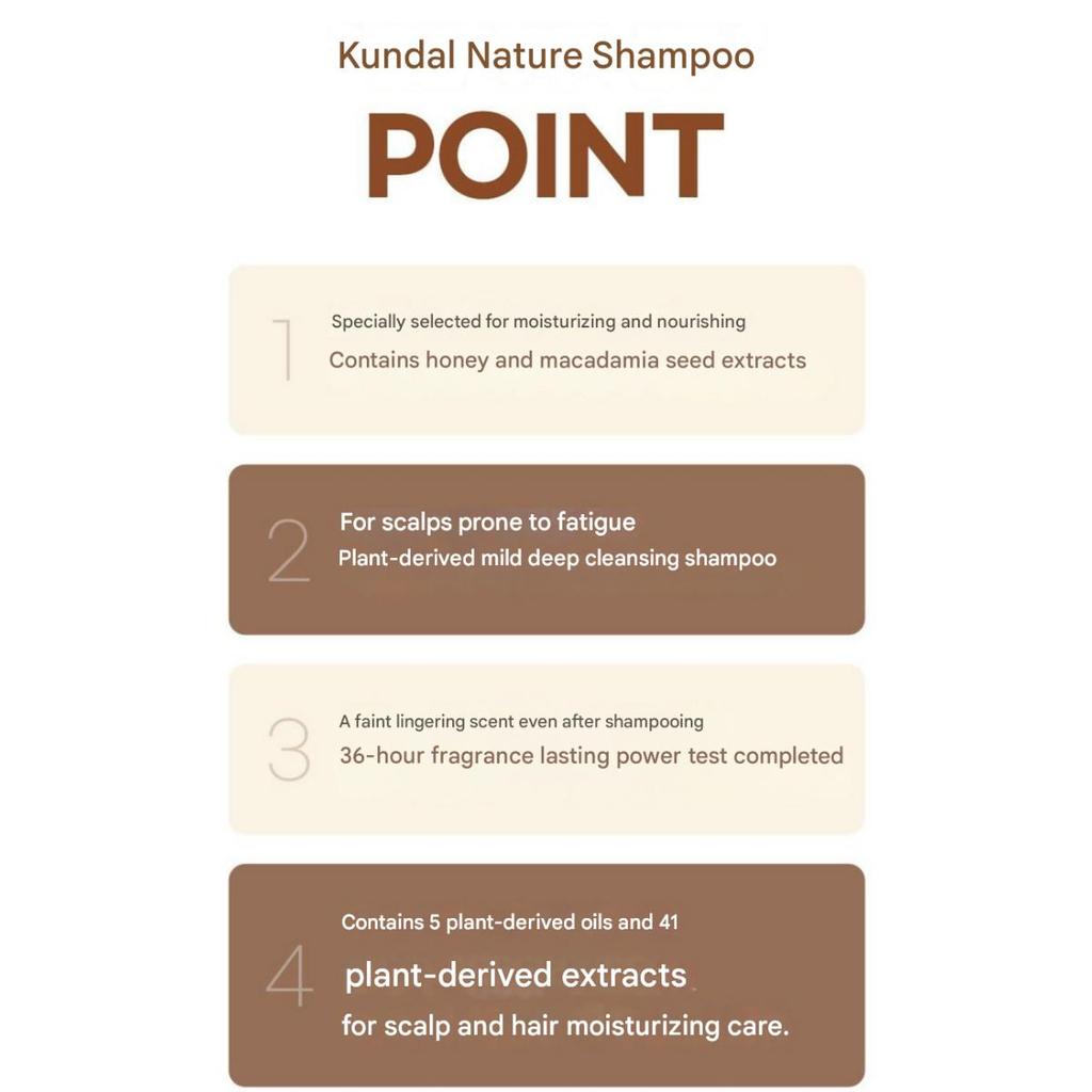 [Kundal] Honey&Macadamia Nature Shampoo 500ml +Treatment 500ml (Baby Powder)