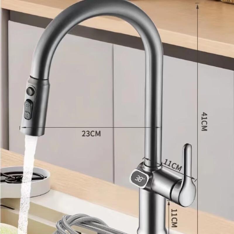 TLXT Kitchen Pull-Out Faucet with Digital Display