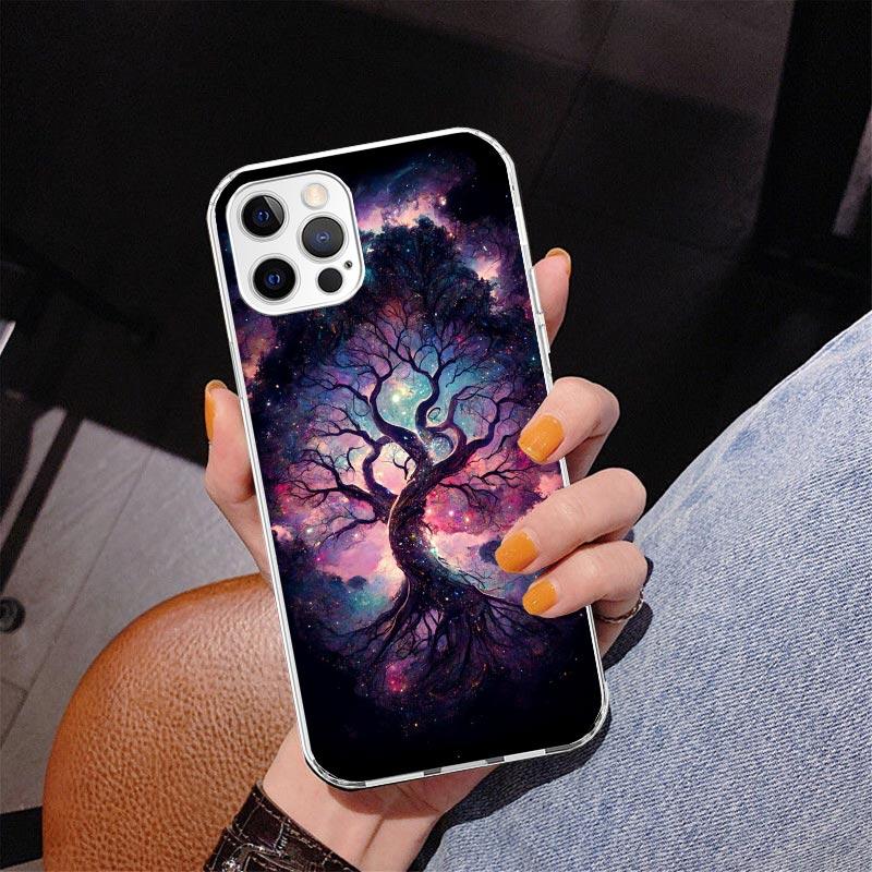 

Tree of Life Space Phnoe Case for Iphone 17 Air 16 16E 11 12 13 Mini 14 Plus 15 Pro Max 7 8 + SE 2020 Phone Cover Coque iPhone 14 Plus