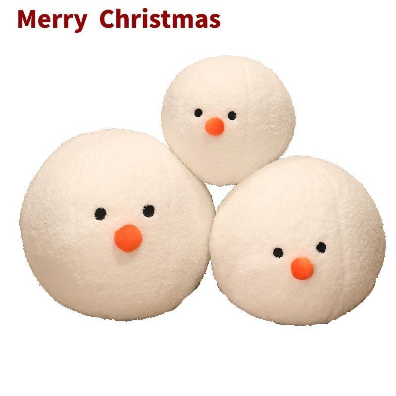 Adorable White Snowman Plush Doll Cushion For Christmas Perfect Holiday Gift For Kids