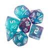 Dice Number Carved Pattern Dice Set 7-Die Iridescent Glitter Polyhedral Dice Two-tone Dice Set
