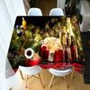 Christmas Gift Pinecones Champagne Rectangular Round Soft Thickened Cotton Festive Tablecloth Dustproof Cover Towel