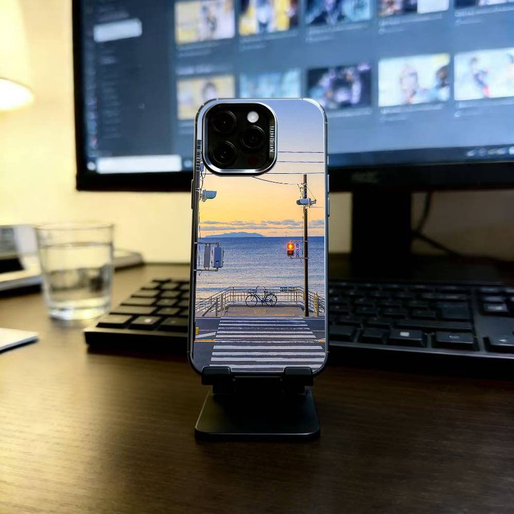 Japanische Züge und Stadtansichten Handyhülle Für iPhone 17,16,15,14,13,12,11 Plus,Pro Max,XS,Farbige Silberbeschichtete Innenabdeckung