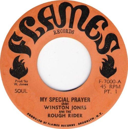 

7inch Record WINSTON JONES 2 THE ROUGH RIDER My Special Prayer F7000 Flames Records US Reggae Ska Dub Used